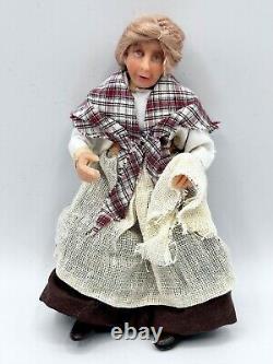 Dolls house miniature 112 ARTISAN peasant lady doll FULL POSEABLE