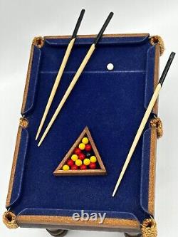 Dolls house miniature 112 ARTISAN pool table SIGNED