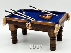 Dolls house miniature 112 ARTISAN pool table SIGNED