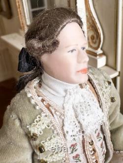 Dolls house miniature 112 ARTISAN porcelain Georgian gentleman doll POSEABLE