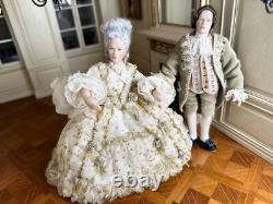 Dolls house miniature 112 ARTISAN porcelain Georgian lady doll POSEABLE