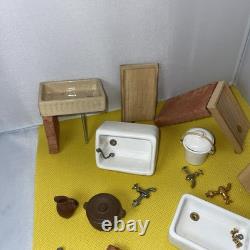 Dolls house miniature 112 ARTISAN porcelain Scullery set by LENHAM POTTERY