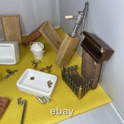 Dolls house miniature 112 ARTISAN porcelain Scullery set by LENHAM POTTERY