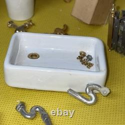 Dolls house miniature 112 ARTISAN porcelain Scullery set by LENHAM POTTERY