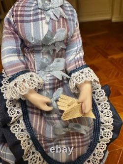 Dolls house miniature 112 ARTISAN porcelain Victorian lady doll POSEABLE