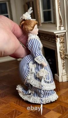 Dolls house miniature 112 ARTISAN porcelain Victorian lady doll by ANN LUCAS