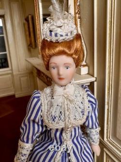 Dolls house miniature 112 ARTISAN porcelain Victorian lady doll by ANN LUCAS