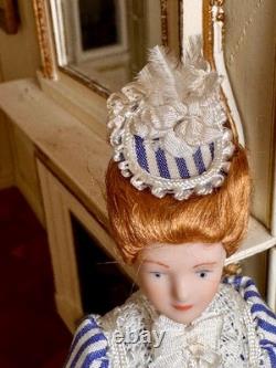 Dolls house miniature 112 ARTISAN porcelain Victorian lady doll by ANN LUCAS