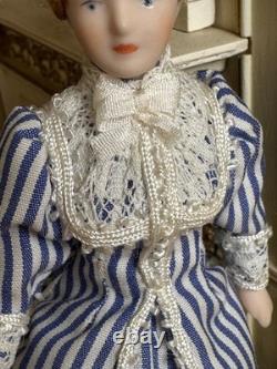 Dolls house miniature 112 ARTISAN porcelain Victorian lady doll by ANN LUCAS