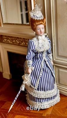 Dolls house miniature 112 ARTISAN porcelain Victorian lady doll by ANN LUCAS