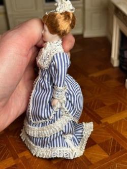 Dolls house miniature 112 ARTISAN porcelain Victorian lady doll by ANN LUCAS