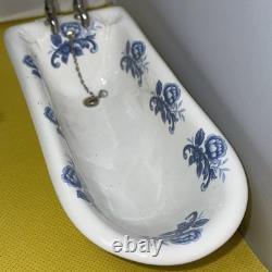 Dolls house miniature 112 ARTISAN porcelain bath room set by LENHAM POTTERY
