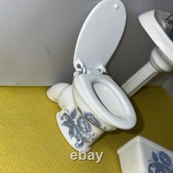 Dolls house miniature 112 ARTISAN porcelain bath room set by LENHAM POTTERY