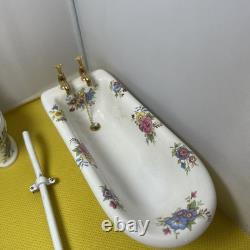 Dolls house miniature 112 ARTISAN porcelain bath set by LENHAM POTTERY