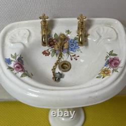 Dolls house miniature 112 ARTISAN porcelain bath set by LENHAM POTTERY