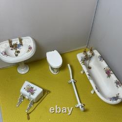 Dolls house miniature 112 ARTISAN porcelain bath set by LENHAM POTTERY