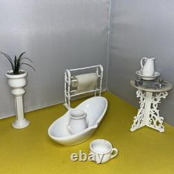 Dolls house miniature 112 ARTISAN porcelain bedroom set by LENHAM POTTERY