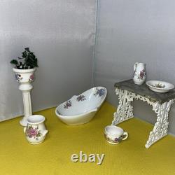 Dolls house miniature 112 ARTISAN porcelain bedroom set by LENHAM POTTERY