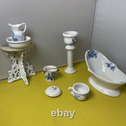 Dolls house miniature 112 ARTISAN porcelain bedroom set by LENHAM POTTERY