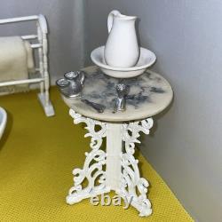 Dolls house miniature 112 ARTISAN porcelain bedroom set by LENHAM POTTERY Dolls house miniature 112 ARTISAN porcelain bedroom set by LENHAM POTTERY