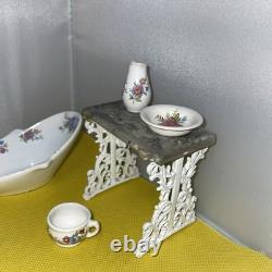 Dolls house miniature 112 ARTISAN porcelain bedroom set by LENHAM POTTERY