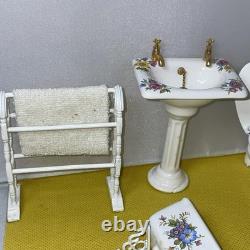 Dolls house miniature 112 ARTISAN porcelain bedroom set by LENHAM POTTERY
