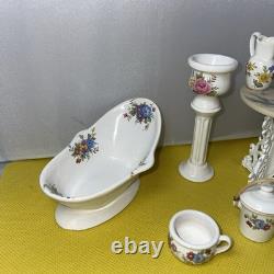 Dolls house miniature 112 ARTISAN porcelain bedroom set by LENHAM POTTERY