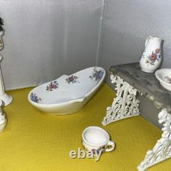 Dolls house miniature 112 ARTISAN porcelain bedroom set by LENHAM POTTERY