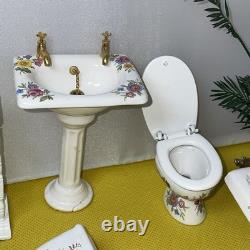 Dolls house miniature 112 ARTISAN porcelain bedroom set by LENHAM POTTERY