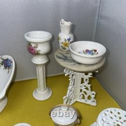 Dolls house miniature 112 ARTISAN porcelain bedroom set by LENHAM POTTERY