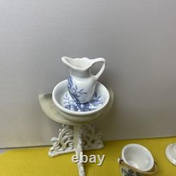 Dolls house miniature 112 ARTISAN porcelain bedroom set by LENHAM POTTERY