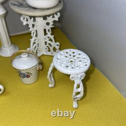 Dolls house miniature 112 ARTISAN porcelain bedroom set by LENHAM POTTERY