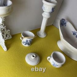 Dolls house miniature 112 ARTISAN porcelain bedroom set by LENHAM POTTERY