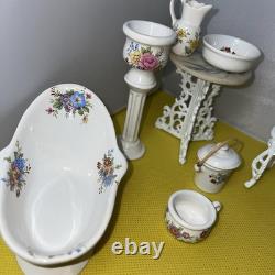 Dolls house miniature 112 ARTISAN porcelain bedroom set by LENHAM POTTERY