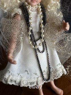 Dolls house miniature 112 ARTISAN pretty porcelain girl doll playing dress-up