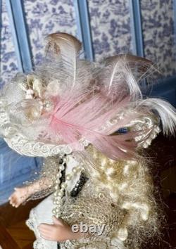 Dolls house miniature 112 ARTISAN pretty porcelain girl doll playing dress-up