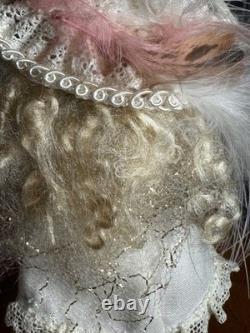 Dolls house miniature 112 ARTISAN pretty porcelain girl doll playing dress-up