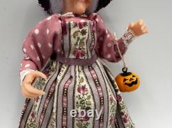 Dolls house miniature 112 ARTISAN purple lady witch doll FULL POSEABLE