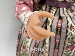 Dolls house miniature 112 ARTISAN purple lady witch doll FULL POSEABLE