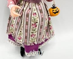Dolls house miniature 112 ARTISAN purple lady witch doll FULL POSEABLE