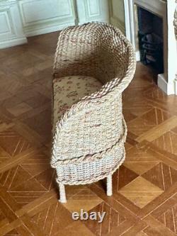 Dolls house miniature 112 ARTISAN rattan sofa + chairs set