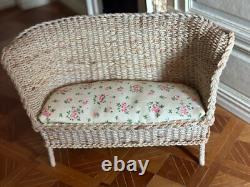 Dolls house miniature 112 ARTISAN rattan sofa + chairs set