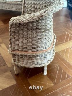 Dolls house miniature 112 ARTISAN rattan sofa + chairs set