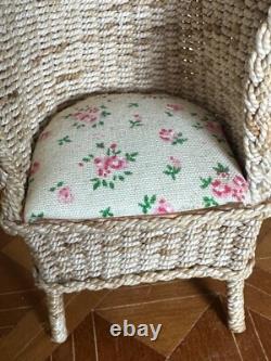Dolls house miniature 112 ARTISAN rattan sofa + chairs set