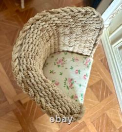 Dolls house miniature 112 ARTISAN rattan sofa + chairs set
