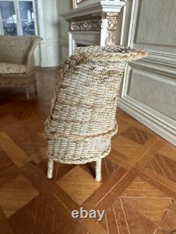 Dolls house miniature 112 ARTISAN rattan sofa + chairs set