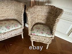Dolls house miniature 112 ARTISAN rattan sofa + chairs set