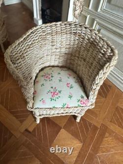Dolls house miniature 112 ARTISAN rattan sofa + chairs set
