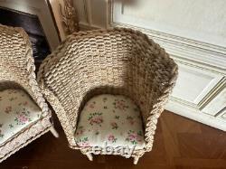 Dolls house miniature 112 ARTISAN rattan sofa + chairs set