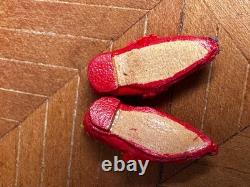 Dolls house miniature 112 ARTISAN red slippers by THE DOLLS' COBBLER